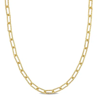 Mimi & Max 3.5mm Fancy Paperclip Chain Necklace In Yellow Plated Sterling Silver - 18 In