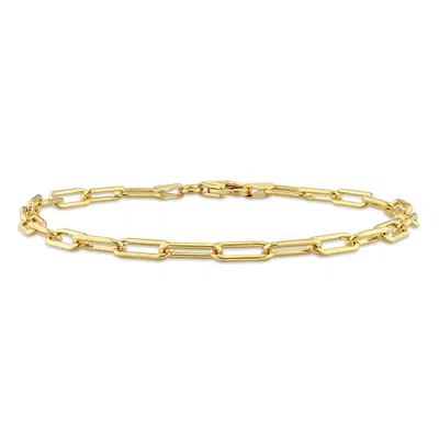 Mimi & Max 3.5mm Polished Paperclip Chain Bracelet In Yellow Plated Sterling Silver - 7.5 In