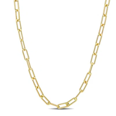 Mimi & Max 3.5mm Polished Paperclip Chain Necklace In Yellow Silver-16 In In Gold