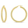Mimi & Max 36 Mm Textured Twist Hoop Earrings In 14k Yellow Gold In Yellow