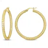 Mimi & Max 36mm Textured Hoop Earrings In 14k Yellow Gold In Gold