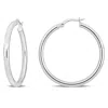 Mimi & Max 36x3mm Hoop Earrings In Sterling Silver In White
