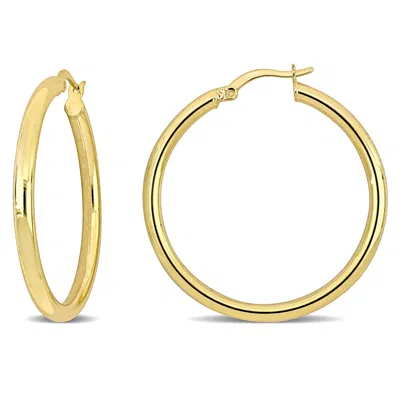 Mimi & Max 36x3mm Hoop Earrings In Yellow Plated Silver In Gold