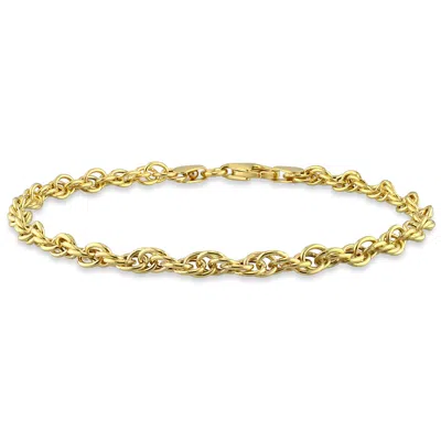 Mimi & Max 3.7mm Singapore Chain Bracelet In Yellow Silver-7.5 In In Gold