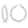 Mimi & Max 37x4.5mm Twist Hoop Earrings In Sterling Silver In Silver