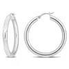 Mimi & Max 26x3mm Round Hoop Earrings In Sterling Silver In Silver