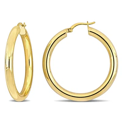 Mimi & Max 37x4mm Hoop Earrings In Yellow Silver
