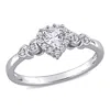 Mimi & Max 3/8ct Tgw Created White Sapphire And Diamond-accent Heart Ring In Sterling Silver In Silver
