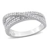 Mimi & Max 3/8ct Tgw White Cubic Zirconia Multi-row Crossover Ring Sterling Silver In White