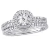 Mimi & Max 3/8ct Tw Diamond Halo Bridal Set 10k White Gold In White