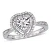 Mimi & Max 3/8ct Tw Diamond Halo Heart Engagement Ring Sterling Silver In White