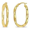 Mimi & Max 38x23mm Oval Twist Hoop Earrings In Yellow Plated Silver In Gold