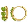 Mimi & Max 3ct Tgw Peridot Triple Heart Hoop Earrings In Rose Plated Sterling Silver In Green