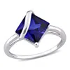Mimi & Max 3ct Tgw Square Created Blue Sapphire Ring 10k White Gold In Blue