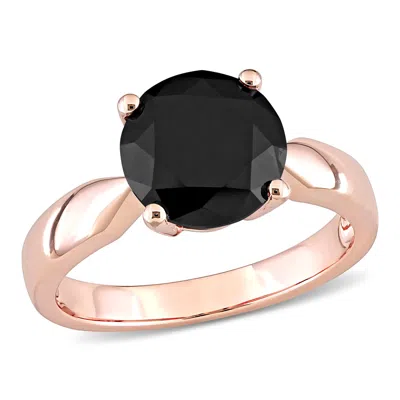 Mimi & Max 3ct Tw Black Diamond Solitaire Engagement Ring 10k Rose Gold
