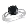 Mimi & Max 3ct Tw Black Diamond Solitaire Engagement Ring In 10k White Gold In Black