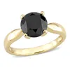 Mimi & Max 3ct Tw Black Diamond Solitaire Engagement Ring In 10k Yellow Gold In Black