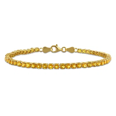 Mimi & Max 4 1/10ct Tgw Maderia Citrine Tennis Bracelet Yellow Silver-7.25 In In Gold