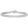 Mimi & Max 4 1/2ct Dew Created Moissanite Bar Tennis Bracelet In Sterling Silver In Silver