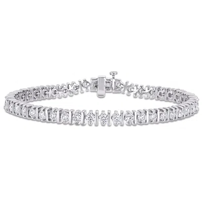 Mimi & Max 4 1/2ct Dew Created Moissanite Bar Tennis Bracelet In Sterling Silver
