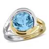 Mimi & Max 4 1/2ct Tgw Sky Blue Topaz Swirl Ring In Two-tone Sterling Silver
