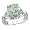 Mimi & Max 4 1/3ct Tgw Oval Cut Green Quartz And Diamond Accent Ring In Sterling Silver In Green