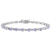 Mimi & Max 4 1/3ct Tgw Tanzanite X-link Bracelet In Sterling Silver In Purple