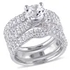 Mimi & Max 4 1/5ct Tgw Created White Sapphire Bridal Set In Sterling Silver In Silver