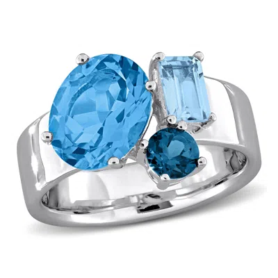Mimi & Max 4 2/5ct Tgw Multi-color Topaz Ring In Sterling Silver