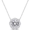 Mimi & Max 4 3/8 Ct Tgw Created White Sapphire Halo Pendant With Chain In 10k White Gold In White
