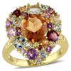 Mimi & Max 4 4/5 Ct Tgw Multi Gemstone And Diamond Pear-shape Cocktail Ring In Yellow Plated Sterling Silver In Yellow
