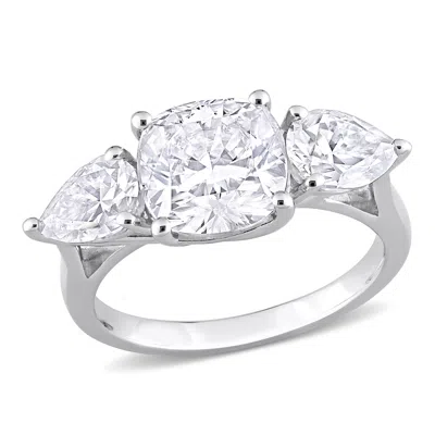 Mimi & Max 4 5/8ct Dew Created Moissanite Three Stone Ring Sterling Silver In White