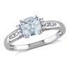 Mimi & Max 4 /5ct Tgw Cushion-cut Aquamarine And Diamond Accent Ring In Sterling Silver In Multi
