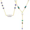 Mimi & Max 4-6.5mm Cultured Freshwater Pearl Multi-gemstone Necklace Set Yellow Plated Sterling Silver In Multi