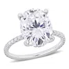 Mimi & Max 4 7/8 Ct Dew Oval Created Moissanite Engagement Ring In 10k White Gold In White