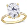 Mimi & Max 4 7/8 Ct Dew Oval Created Moissanite Engagement Ring In 10k Yellow Gold In Yellow