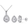 Mimi & Max 4 7/8ct Tgw Created White Sapphire Necklace And Earrings Set Sterling Silver In Silver