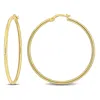 Mimi & Max 43x2mm Hoop Earrings In Yellow Plated Silver In Yellow