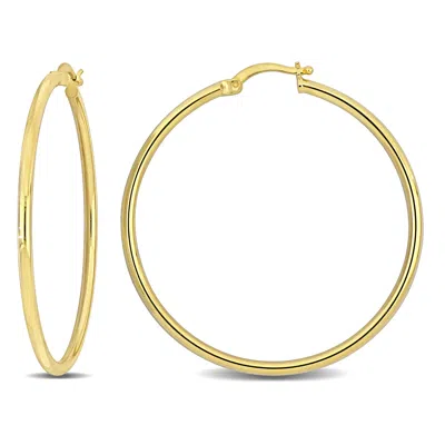 Mimi & Max 43x2mm Hoop Earrings In Yellow Plated Silver In Gold