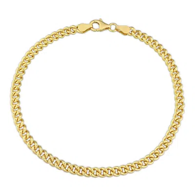 Mimi & Max 4.4mm Curb Link Chain Anklet In Yellow Silver - 9 In
