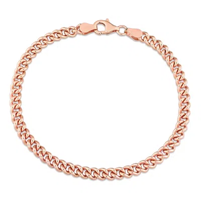 Mimi & Max 4.4mm Curb Link Chain Bracelet Rose Silver - 7.5 In In Gold