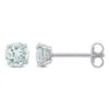 Mimi & Max 4/5ct Tgw Aquamarine Stud Earrings In 14k White Gold In Blue