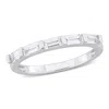 Mimi & Max 4/5ct Tgw Baguette-cut White Sapphire Anniversary Band In 10k White Gold In Silver
