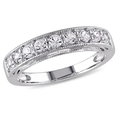 Mimi & Max 4/5ct Tgw Created White Sapphire Anniversary Band In Sterling Silver