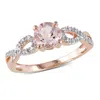 Mimi & Max 4/5ct Tgw Morganite And 1/10ct Tw Diamond Infinity Engagement Ring In 10k Rose Gold In Pink