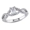Mimi & Max 4/5ct Tw Emerald Cut Diamond Twist Engagement Ring 14k White Gold In White