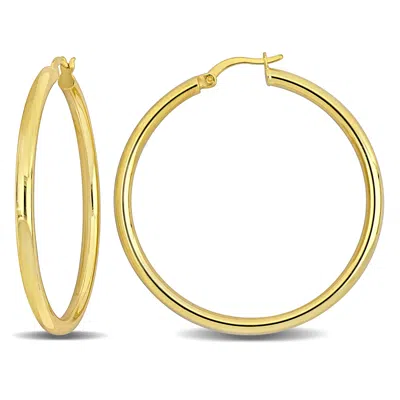 Mimi & Max 45x3mm Hoop Earrings In Yellow Plated Silver In Gold