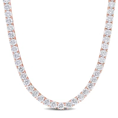 Mimi & Max 46 1/3ct Tgw Cubic Zirconia Tennis Necklace Rose Silver