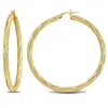 Mimi & Max 46.5mm Twisted Hoop Earrings In 14k Yellow Gold In Gold