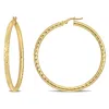 Mimi & Max 47mm Textured Hoop Earrings In 14k Yellow Gold In Gold
